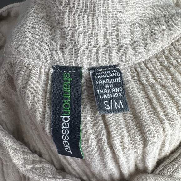 Shannon Passero Cream Long Sleeve Dress Cotton Ruffle Flowy Gauze - Picture 6 of 7